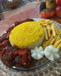 شامی کته حرفه ای با سس گوجه